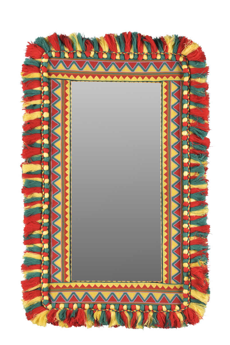 Square Embroidered Mirror Frame  