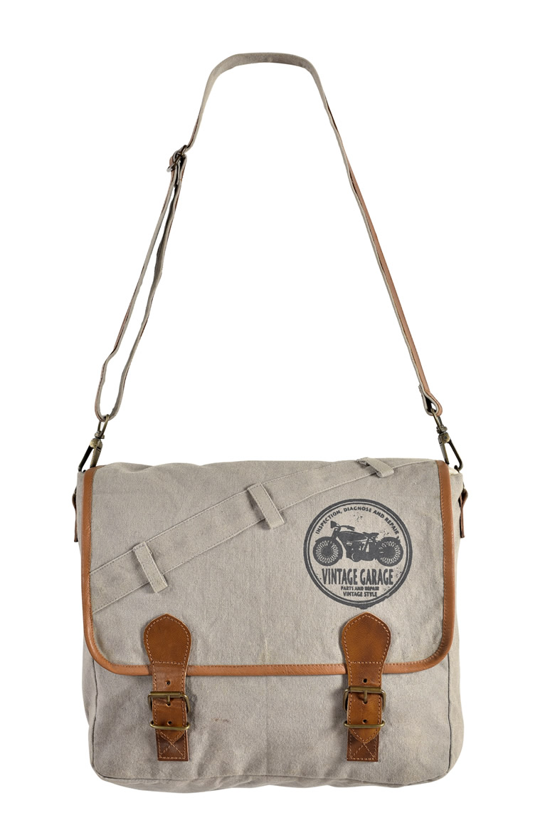 Canvas Leather Handle Laptop Bag